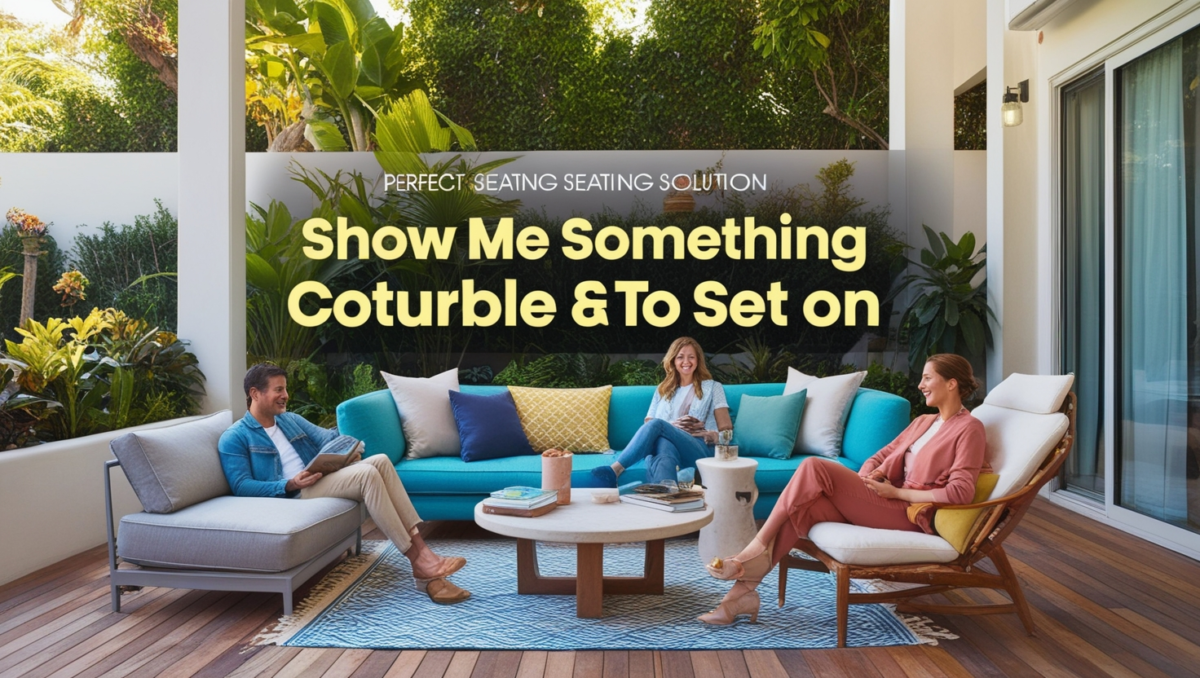 Show Me Something Coturble to Set On: Seating solutions, Perfect seating.